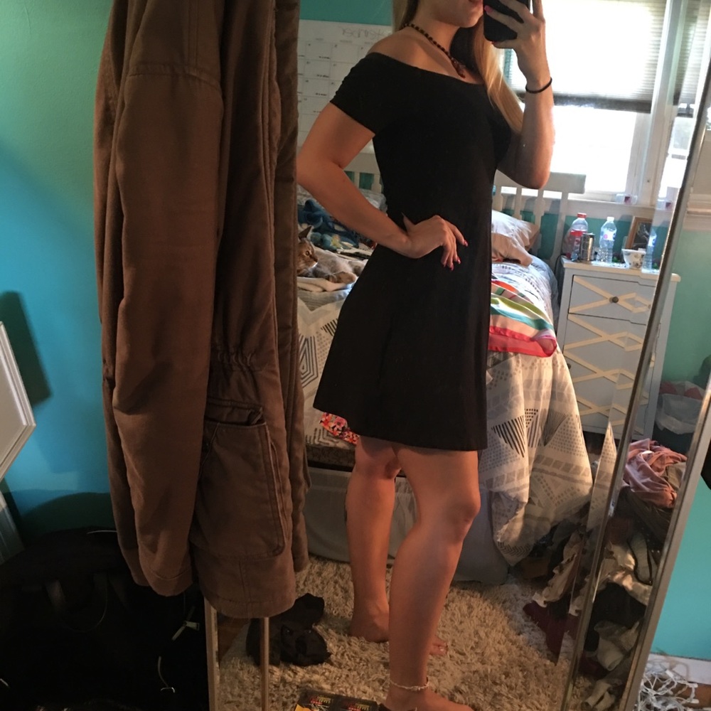 Black off the shoulder dress